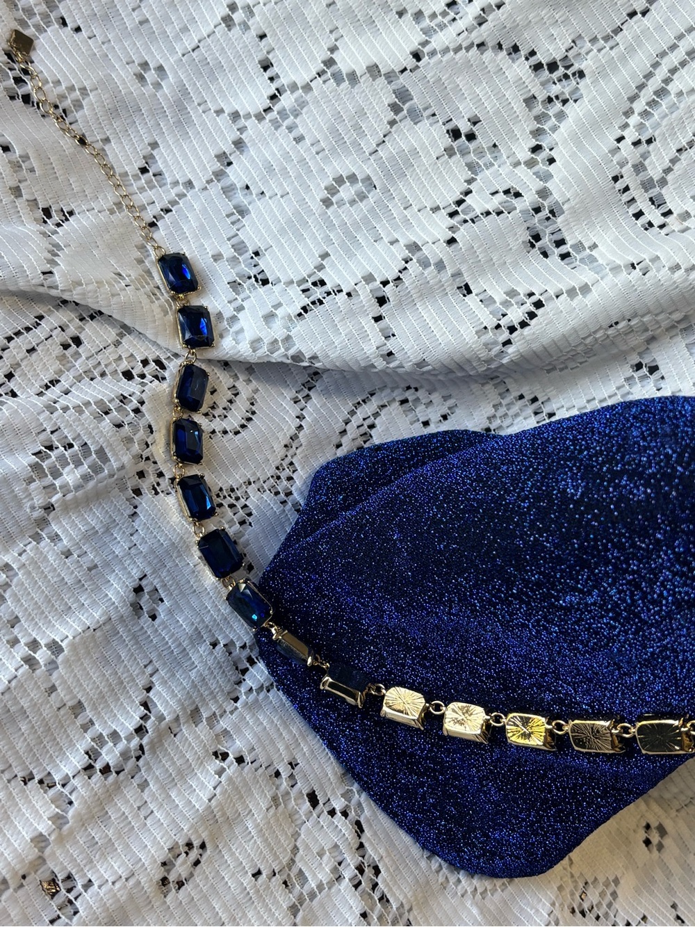 Park Lane Noble Retired Royal Blue Crystal Link Necklace Statement - Picture 11 of 11